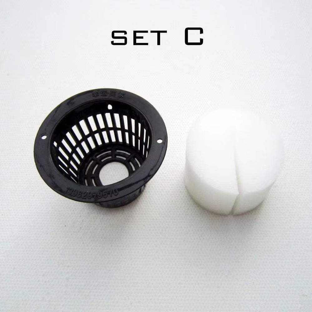10Pcs Black Mesh Pot Net Cup Basket + Clone Cloning Collar Foam Insert Hydroponic Vegetable Plant Grow Seed Germinate 5 Size