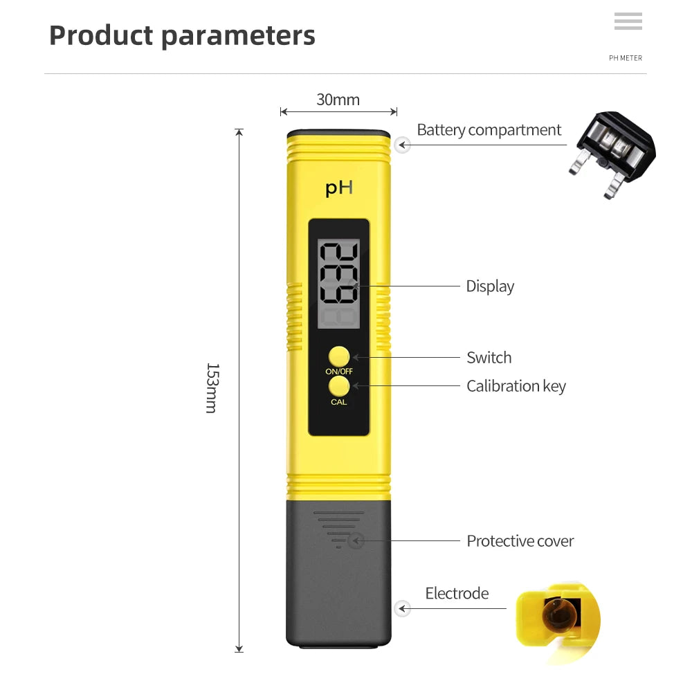 TDS Meter 0-9990Ppm Digital PH Meter 