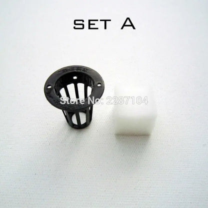 10Pcs Black Mesh Pot Net Cup Basket + Clone Cloning Collar Foam Insert Hydroponic Vegetable Plant Grow Seed Germinate 5 Size