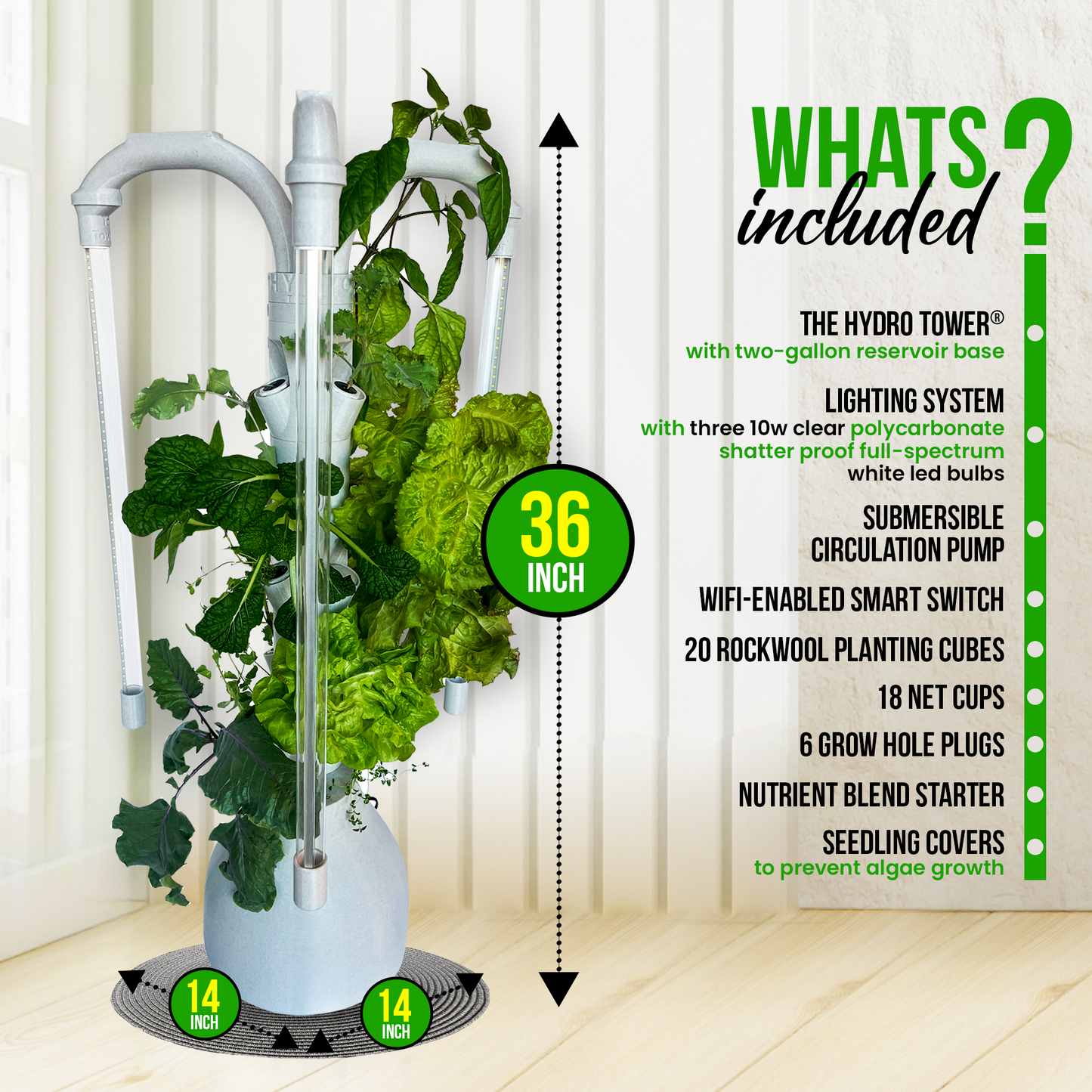 The Hydro Tower® CT2 Indoor Hydroponic Growing System