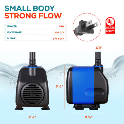 Aqua Dream 400 GPH Aquarium Submersible Pump Hydroponics