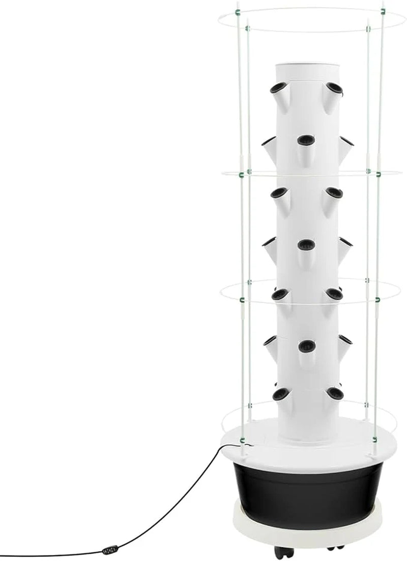 7-Tier 28 Plant Hydroponic Growing Tower Indoor/Outdoor Vertical Garden System with Climbing Trellis Garden Hydroponic Growing Kit for Growings Lettuce Strawberries Herbs Vegetables