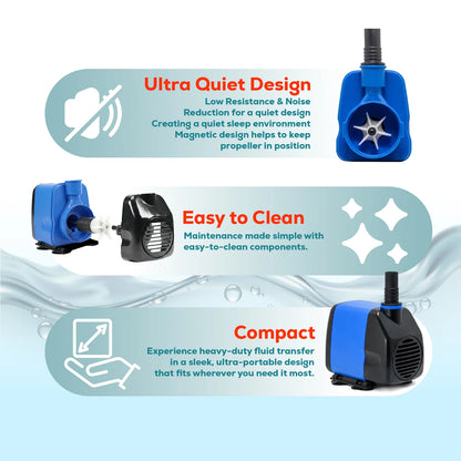 Aqua Dream 400 GPH Aquarium Submersible Pump Hydroponics