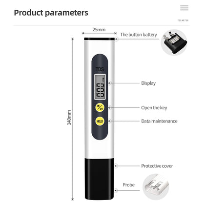 TDS Meter 0-9990Ppm Digital PH Meter 