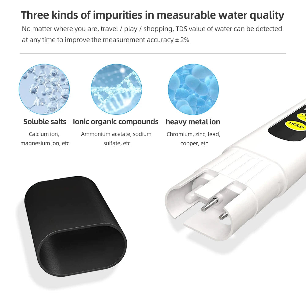 TDS Meter 0-9990Ppm Digital PH Meter 