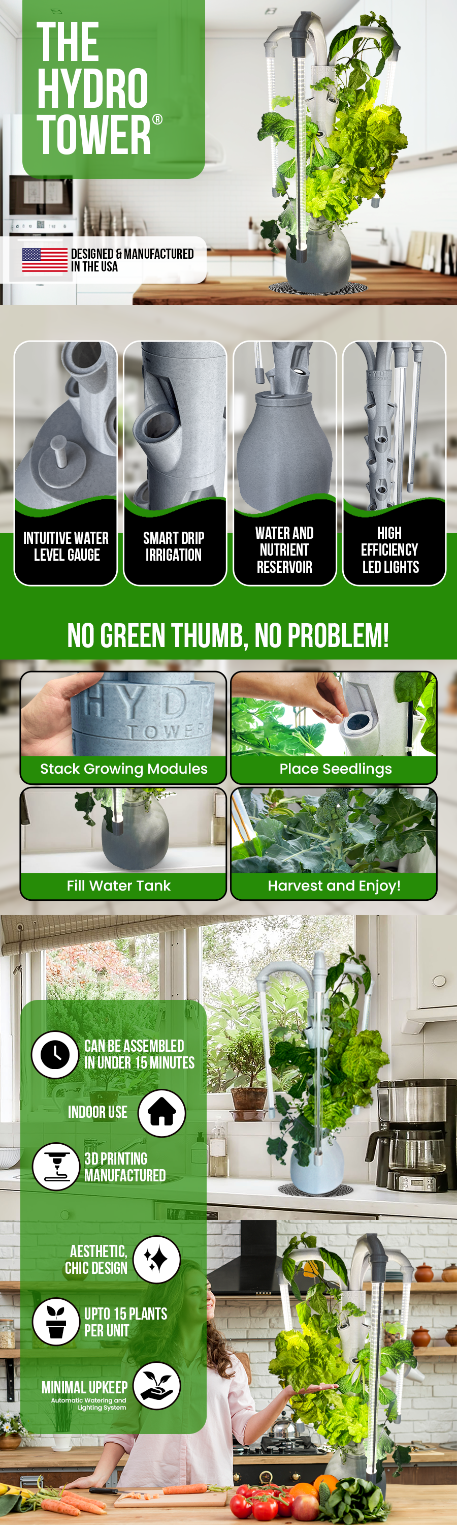 The Hydro Tower® CT2 Indoor Hydroponic Growing System